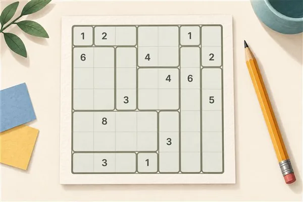 数字を手がかりに四角形へ区切るMASU CUTの盤面